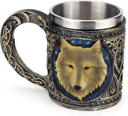 3D Wolf Mug Stainless Steel