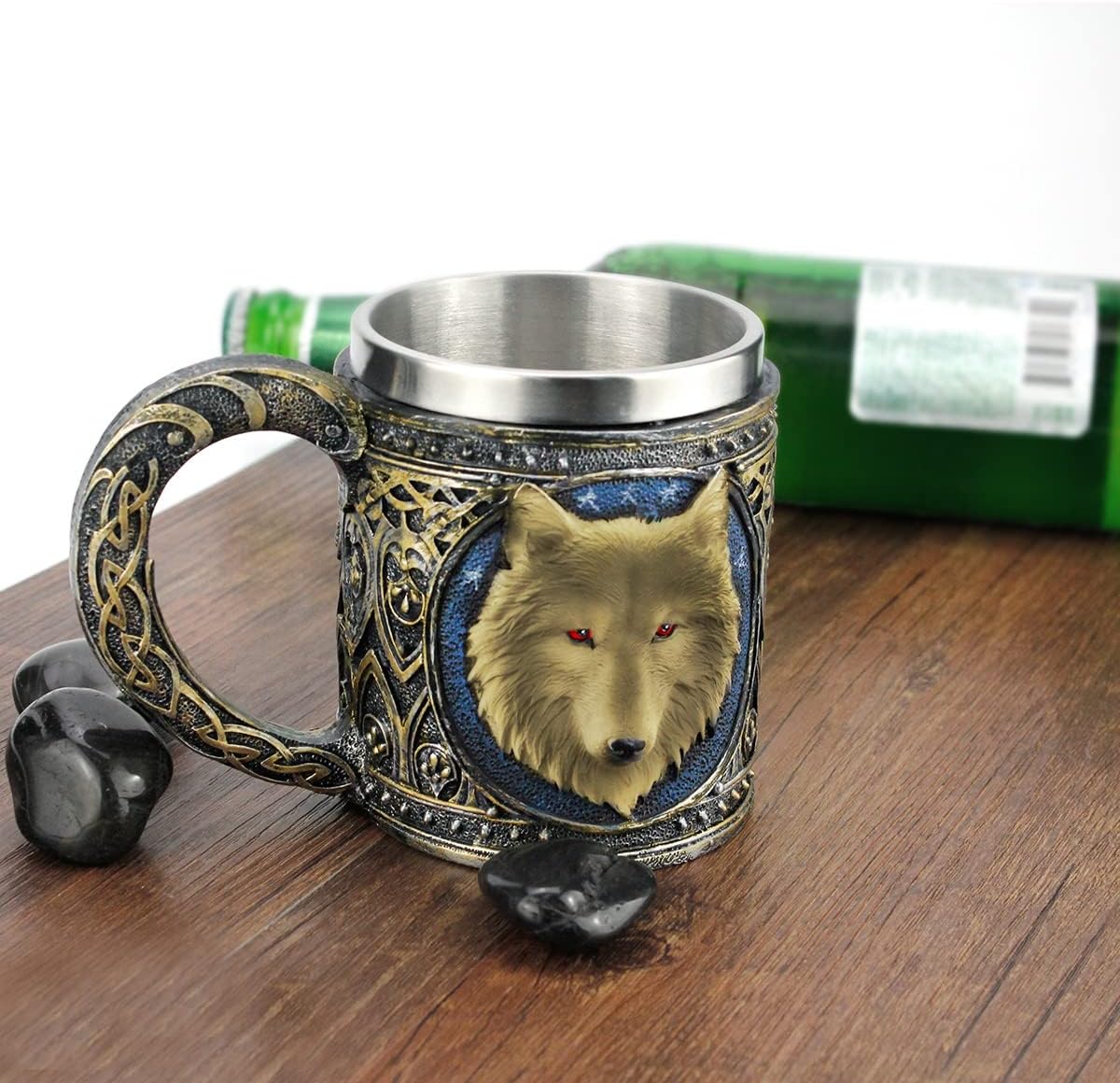 3D Wolf Mug Stainless Steel