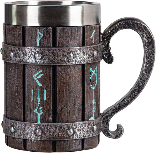 Runic Oak Barrel Barrel Beer Mug - 600ML