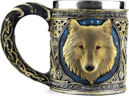 3D Wolf Mug Stainless Steel