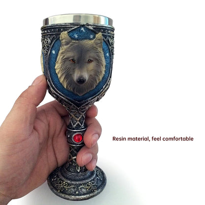 3D Wolf Goblet Stainless Steel