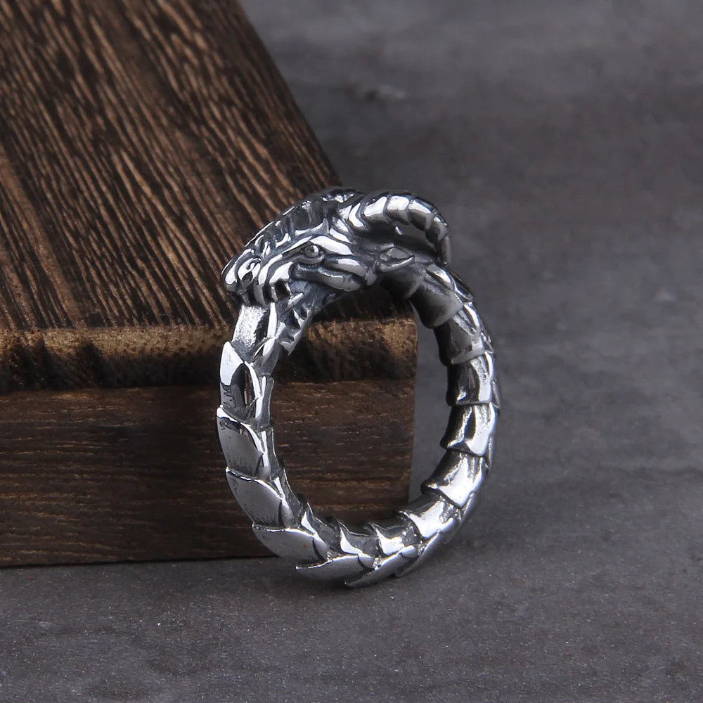 Viking Ouroboros Snake Ring