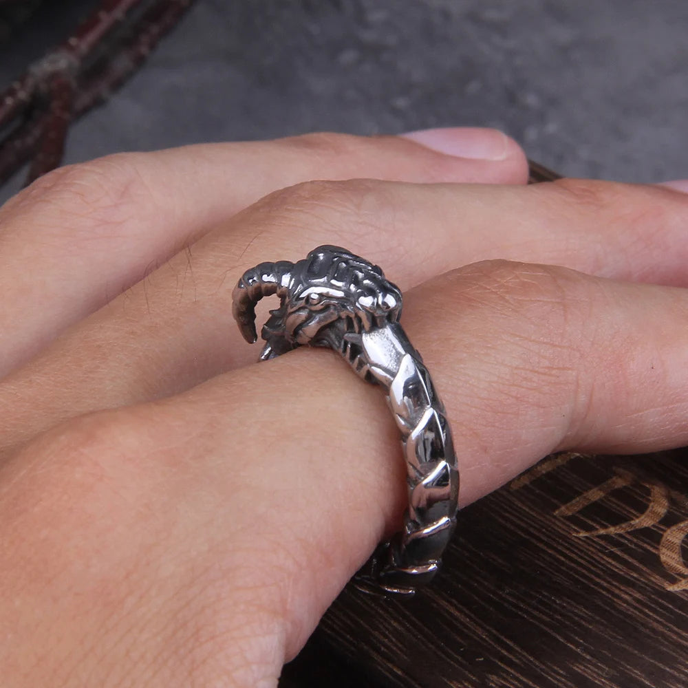 Viking Ouroboros Snake Ring