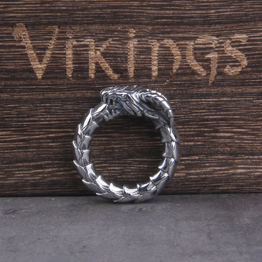 Viking Ouroboros Snake Ring