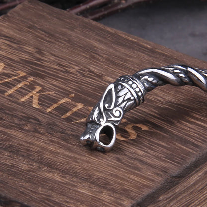 Stainless Steel Viking Dragon Cuff Bracelet