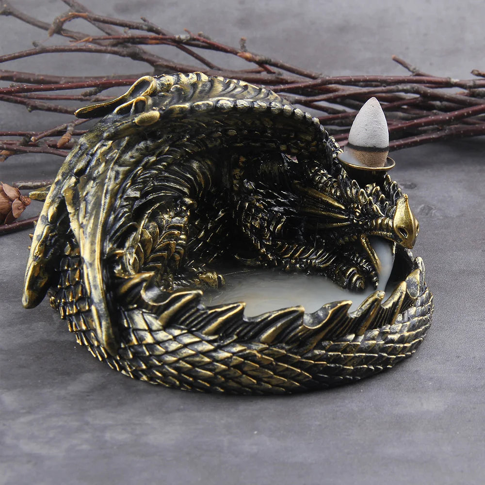 Dragon Waterfall Incense Burner + Free Ring