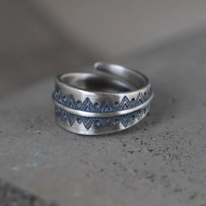 925 Sterling Silver Rune Ring