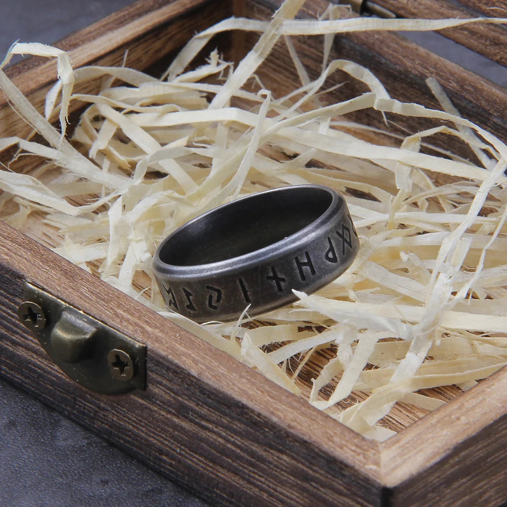 Stainless Steel Odin Rune Rings Amulet