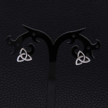 Celtic Knot Stud Earrings Stainless Steel