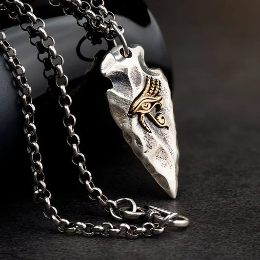 Eye of Horus S925 Silver Spear Necklace