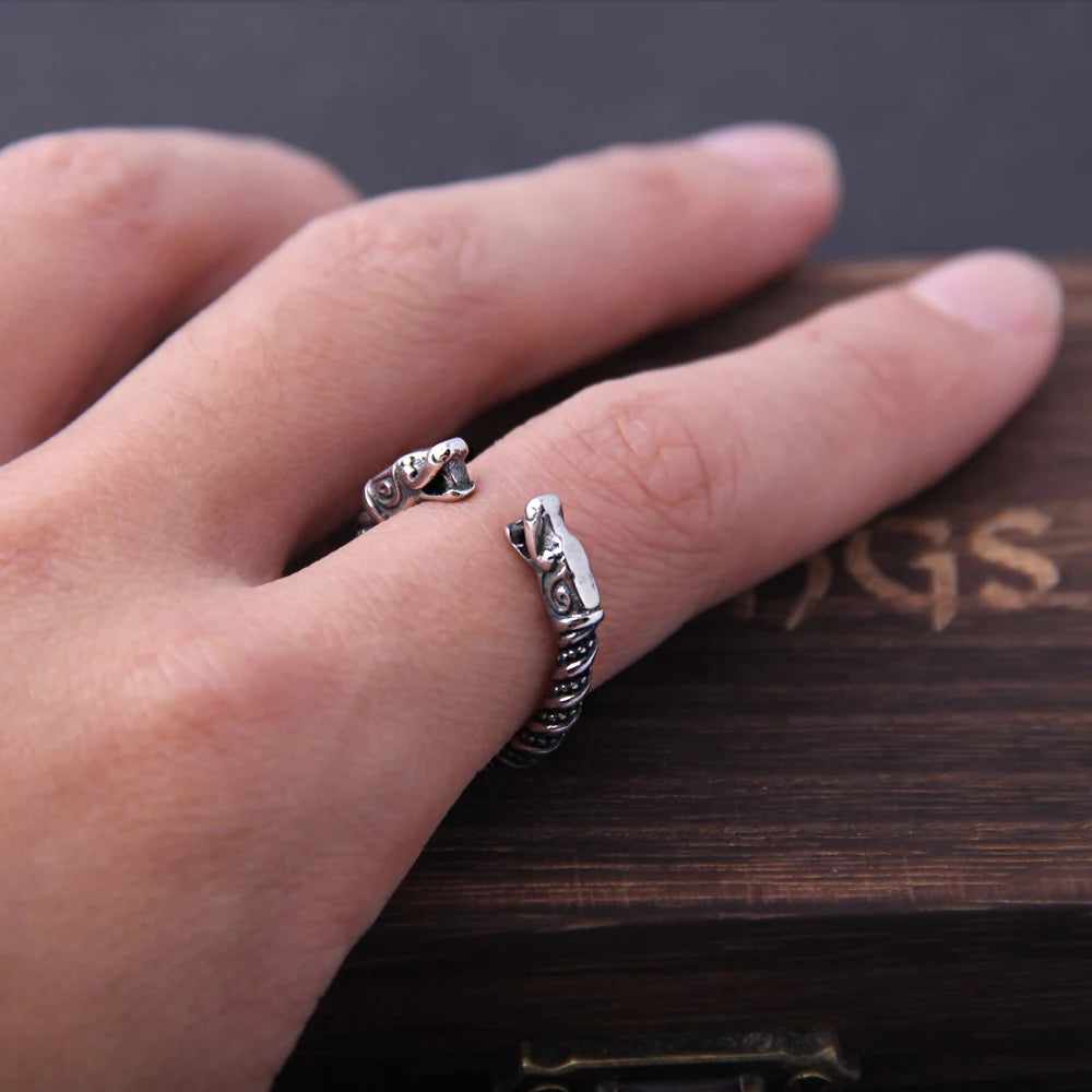 Viking Dragon Totem Statement Ring