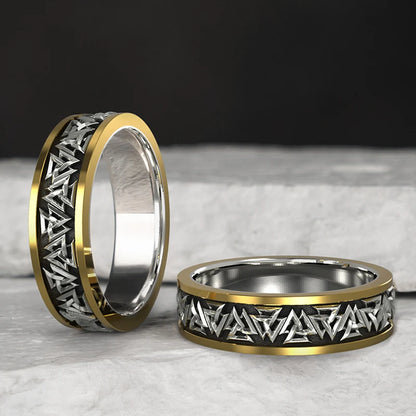 925 Silver Viking Valknut Tail Ring