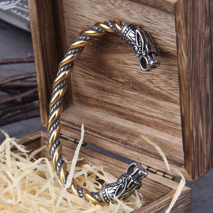 Stainless Steel Viking Dragon Cuff Bracelet