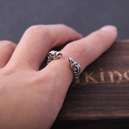 Viking Dragon Totem Statement Ring