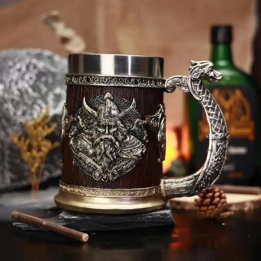 Odin Detail Dragon Boat Handle Mug