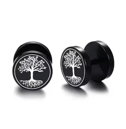 Norse Yggdrasil Stainless Steel Viking Stud Earrings