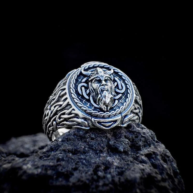 925 Sterling Silver Viking Head Ring