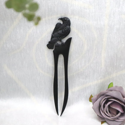 Raven Hair Stick Reversible Viking Hairpin