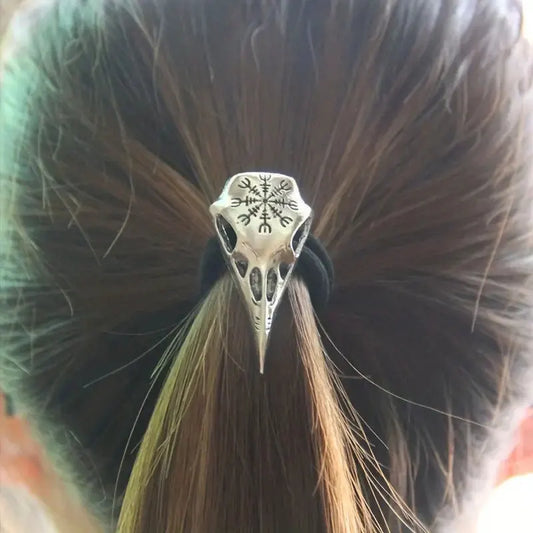 Viking Raven Skull Aegishjalmur Hair Tie