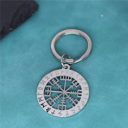 Viking Rune Compass Vegvisir Keychain