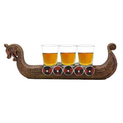 Viking Ship Shot Glass Set