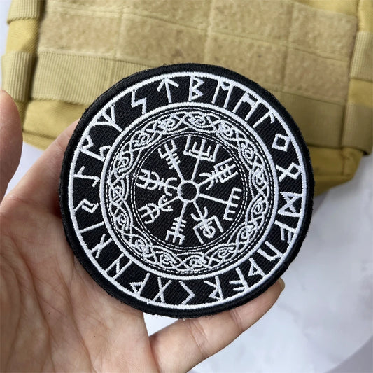 Vegvisir Viking Rune Embroidered Tactical Patch