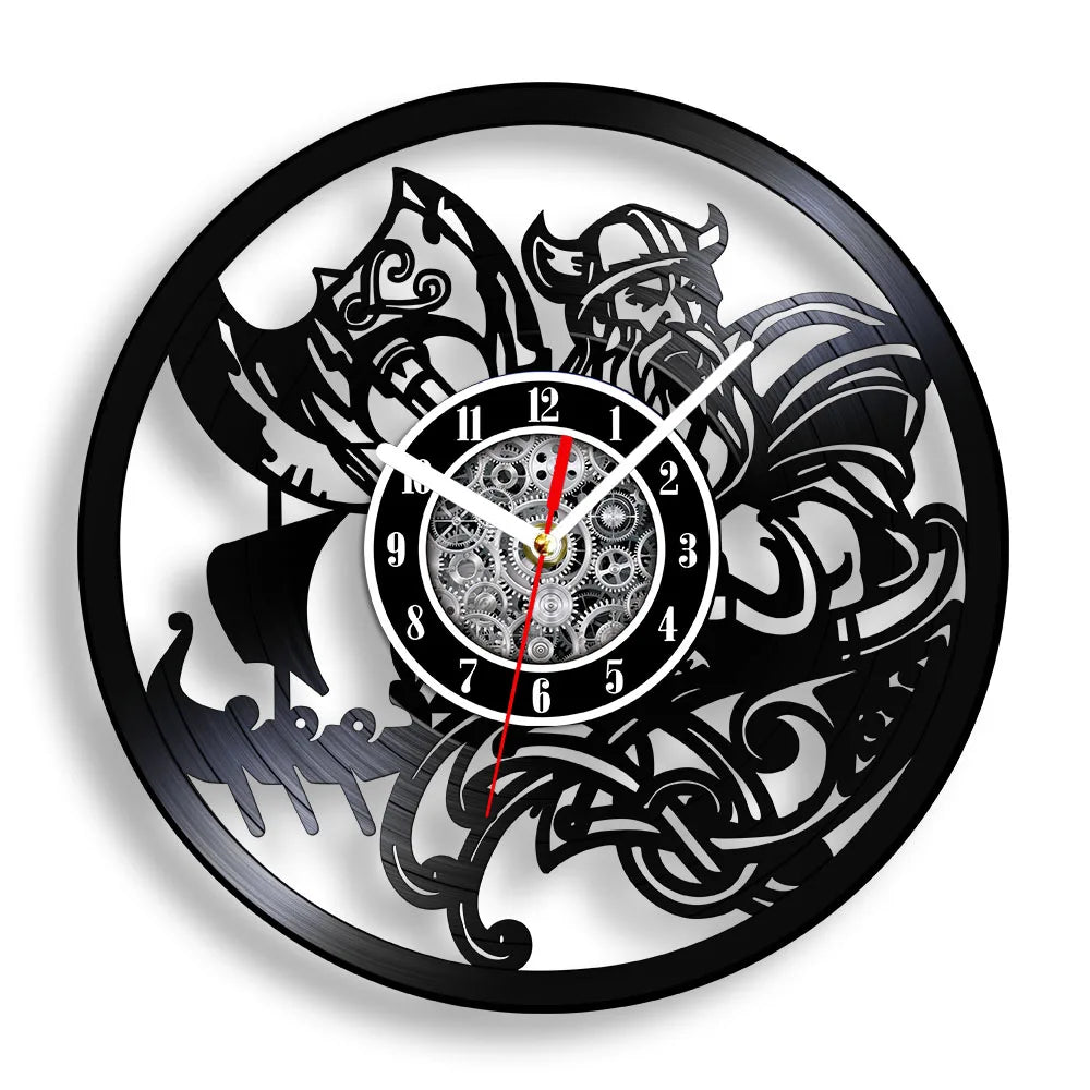 Viking Vinyl Record Wall Clock