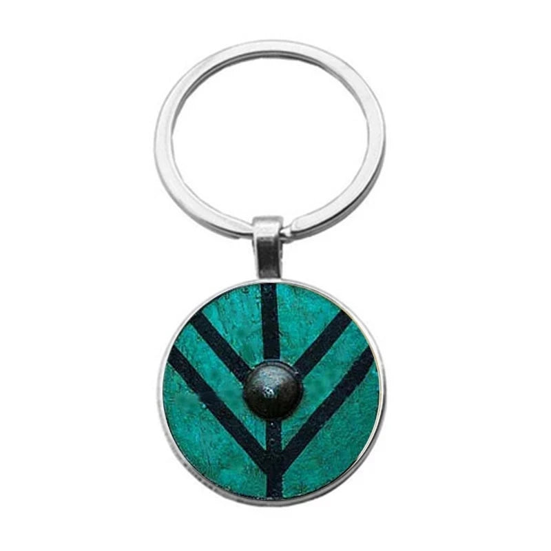 Viking Shield Glass Gem Keychain