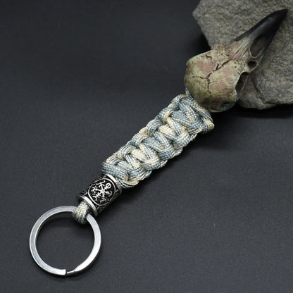 Odin Crow Skeleton Paracord Keychain