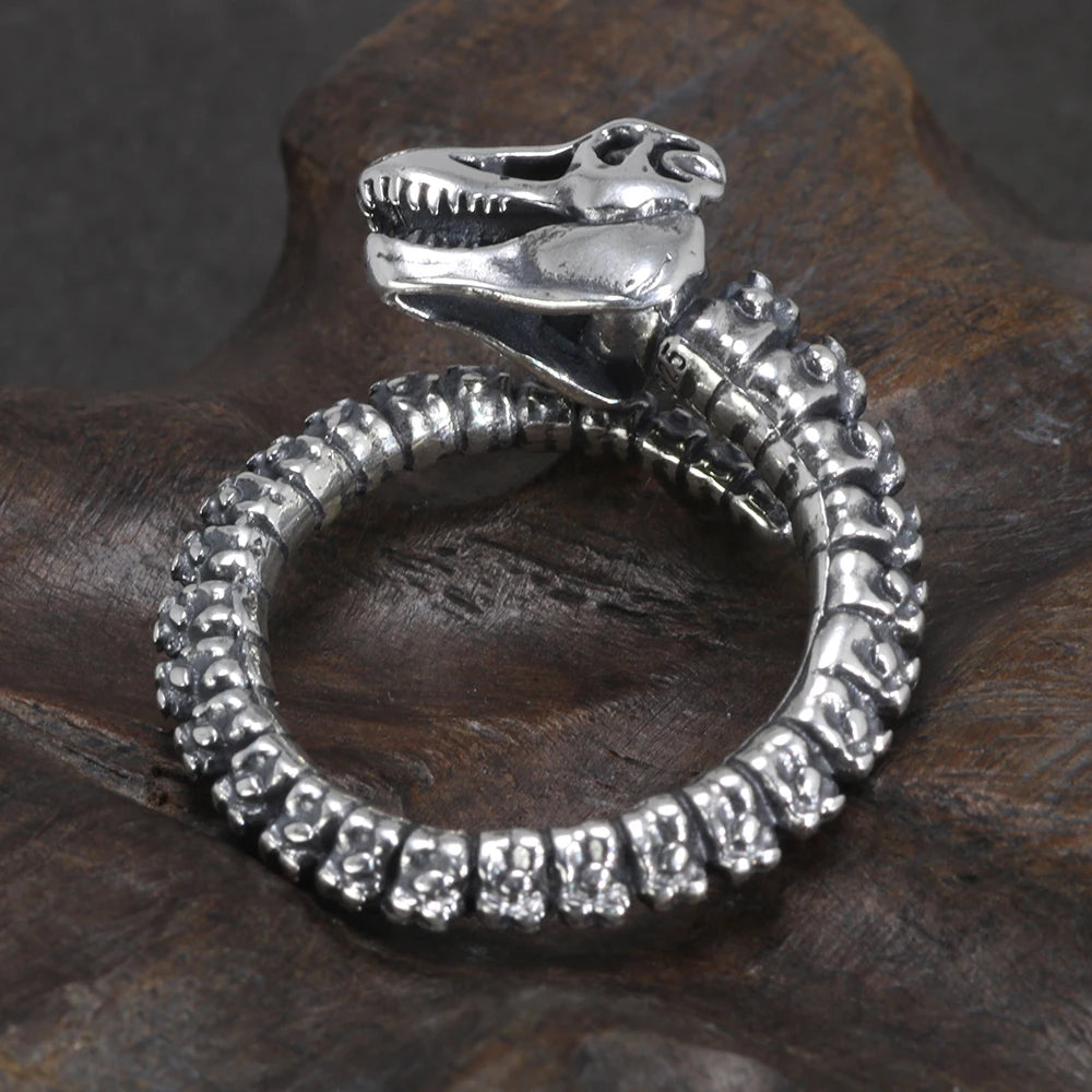 925 Sterling Silver Adjustable Dragon Ring