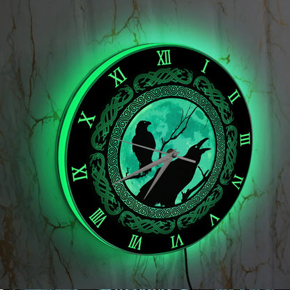 Odins Ravens RGB LED Wall Clock