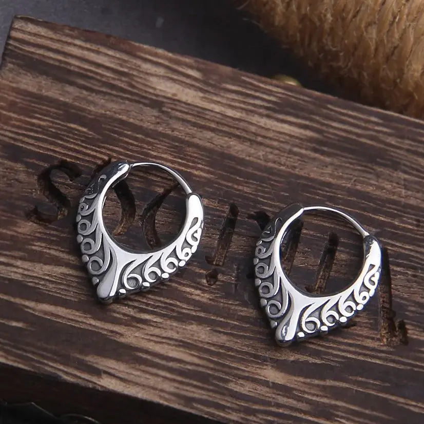 Nordic Viking Celtic Knot Hoop Earrings