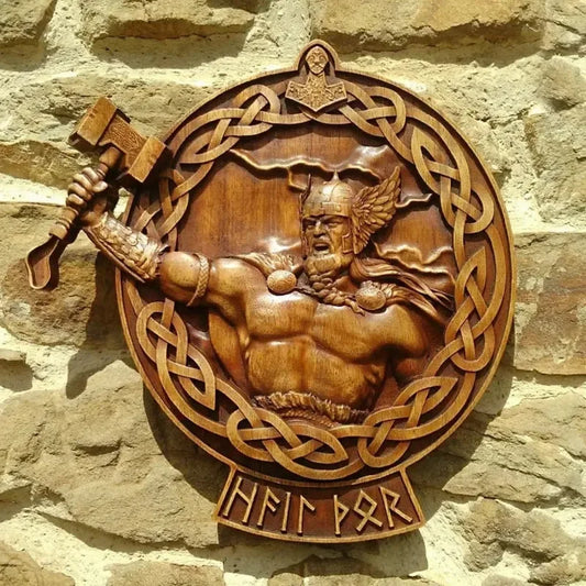 Thor Wood Wall Sculpture