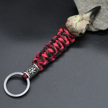 Odin Crow Skeleton Paracord Keychain