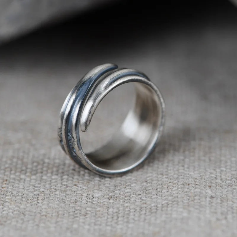 925 Sterling Silver Rune Ring