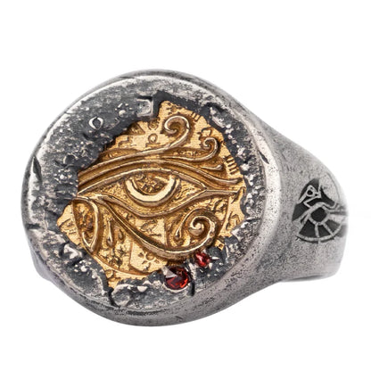 Pharaoh's Treasure Ring - Eye of Horus 925 Sterling Silver