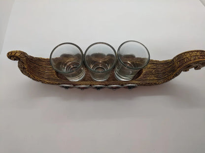 Viking Ship Shot Glass Set