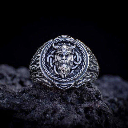 925 Sterling Silver Viking Head Ring