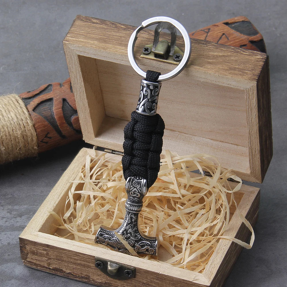 Nordic Viking Thor Hammer Keychain