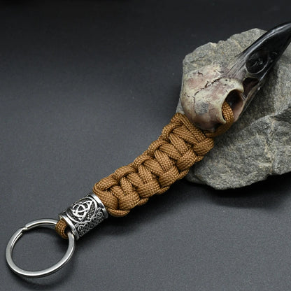 Odin Crow Skeleton Paracord Keychain