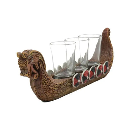 Viking Ship Shot Glass Set