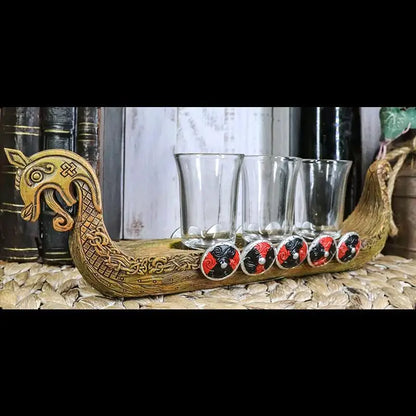 Viking Ship Shot Glass Set