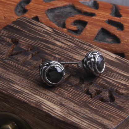 Viking Crystal Stud Earrings Zircon