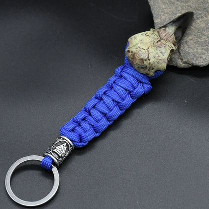 Odin Crow Skeleton Paracord Keychain