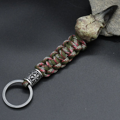 Odin Crow Skeleton Paracord Keychain