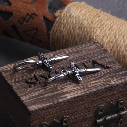 Gothic Dagger Hoop Earrings