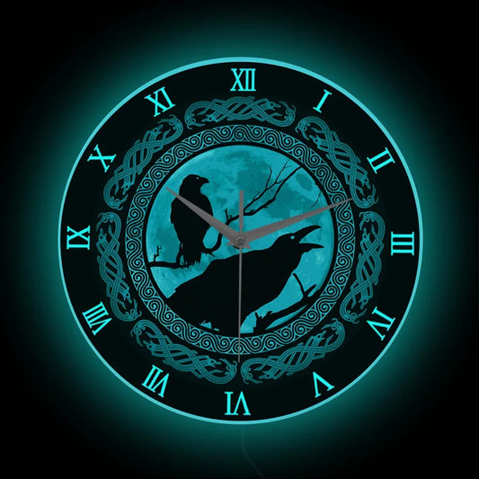 Odins Ravens RGB LED Wall Clock