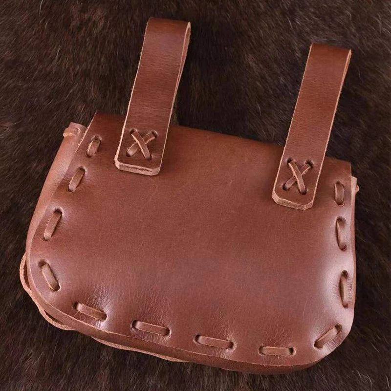 Nordic Embossed Viking Leather Waist Bag