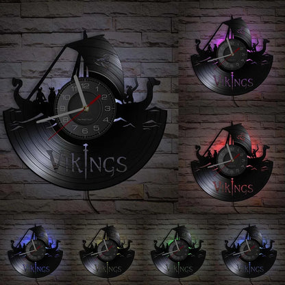 Vikings Ship RGB LED Wall Clock