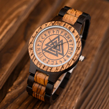 Valknut Wooden Viking Wristwatch